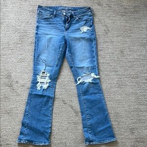 American Eagle Outfitters Blue Wide Leg Flare Jeans